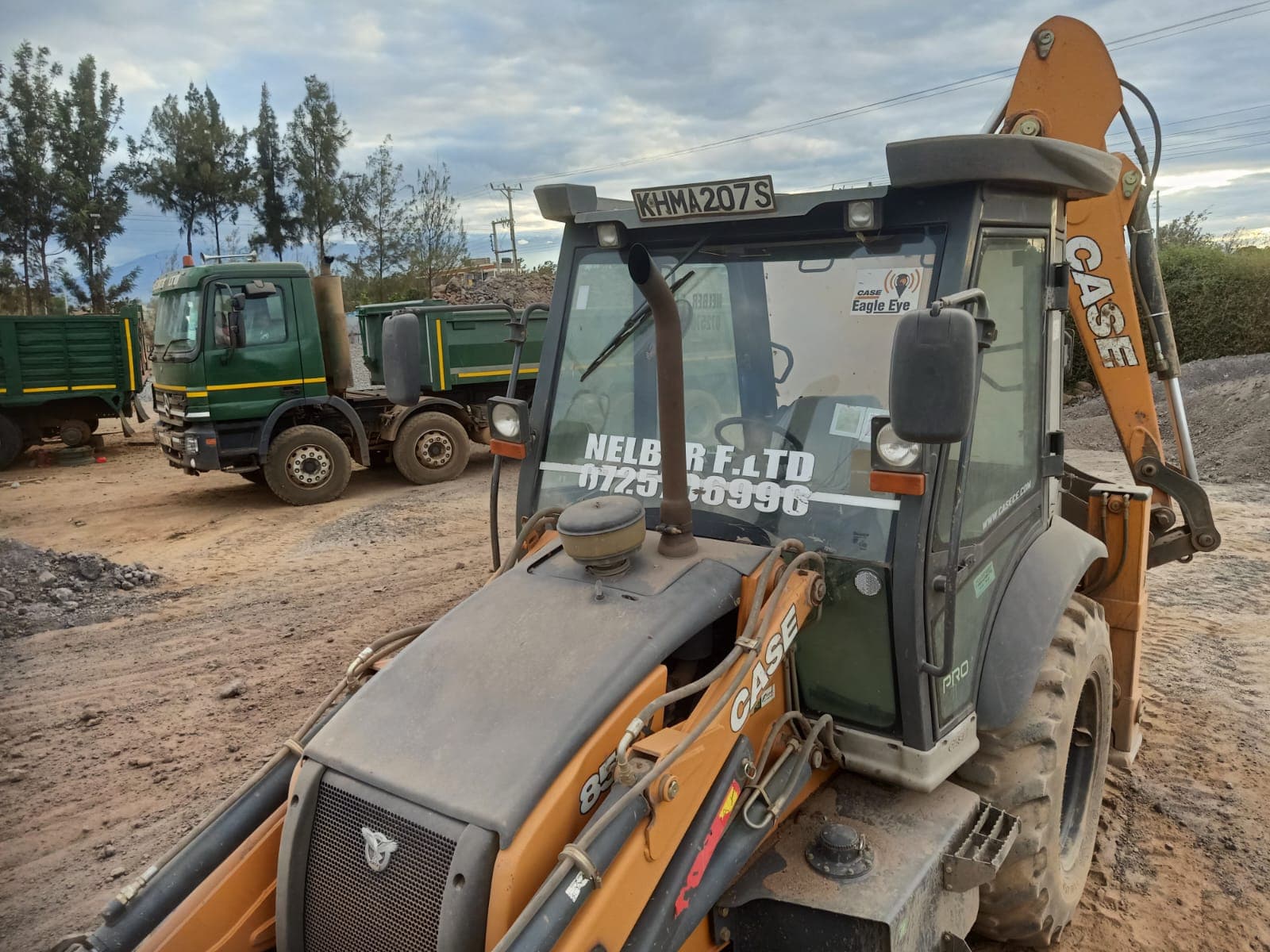 Nelberfarm Case backhoe loader, close-up