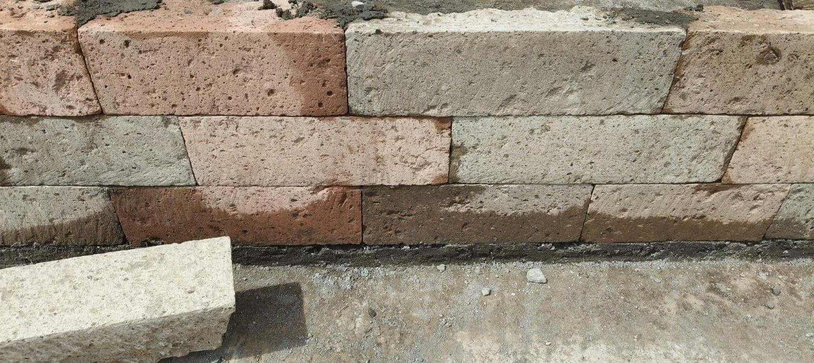 Close-up of dressed stone blocks