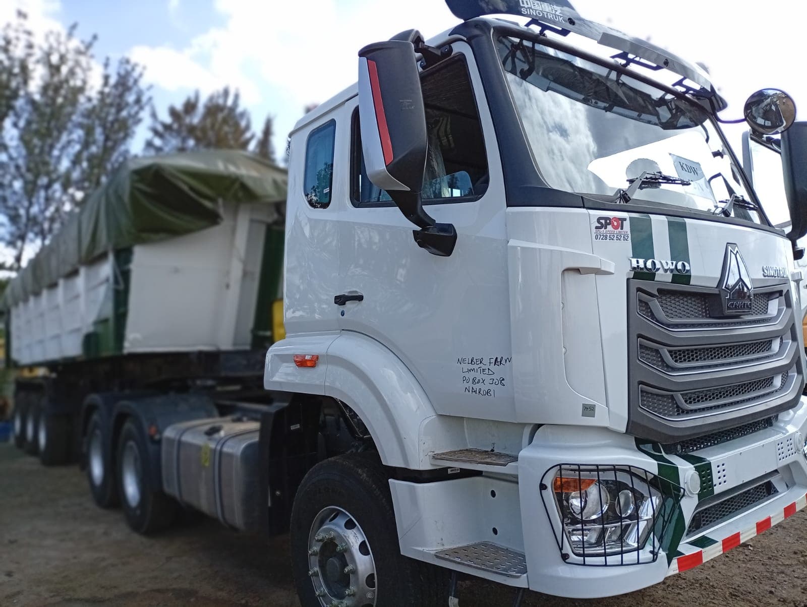 New Sinotruk HOWO tractor unit marked Nelber Farm Limited