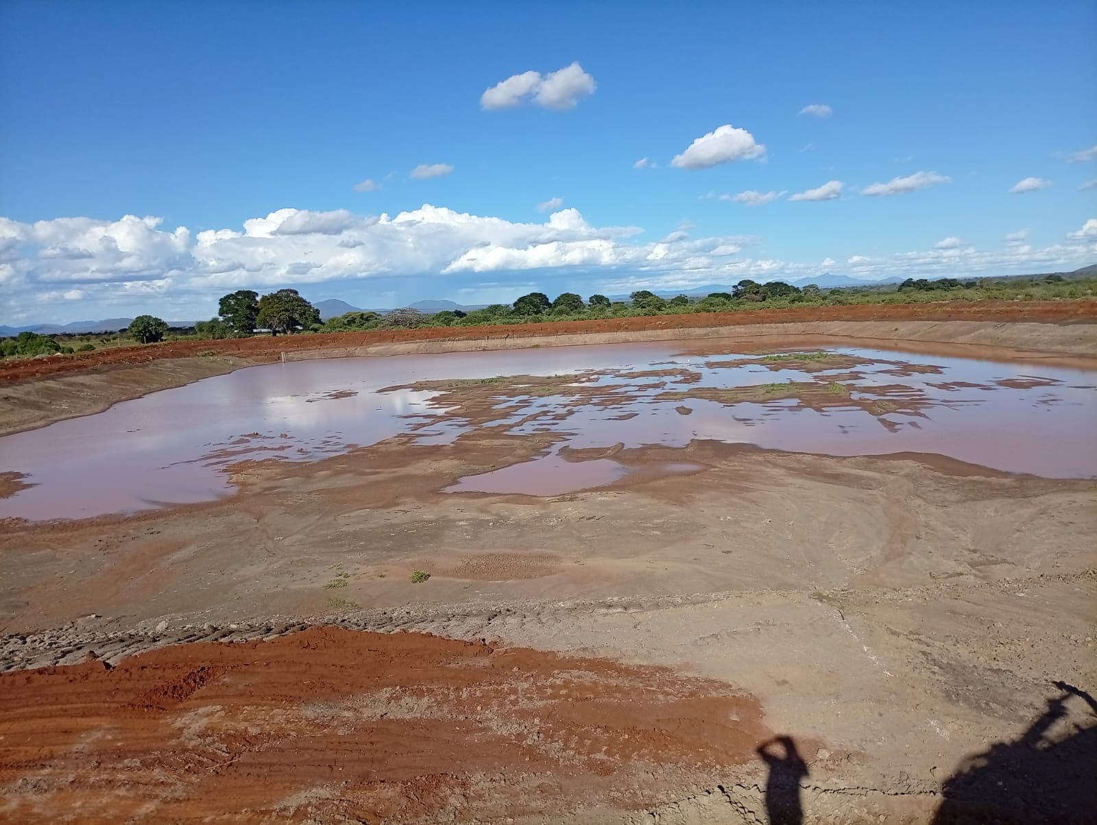 Completed water pan filling up