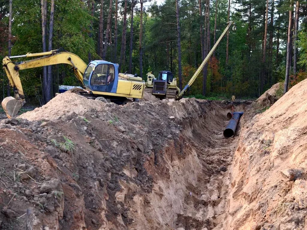 Pipe trench excavation